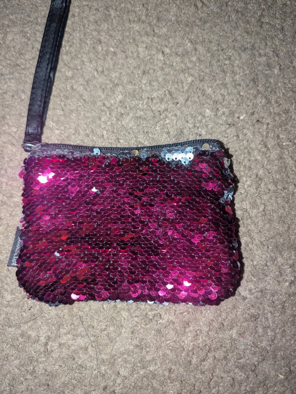 Pink -sliver sequin wristlet